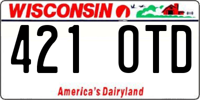 WI license plate 421OTD