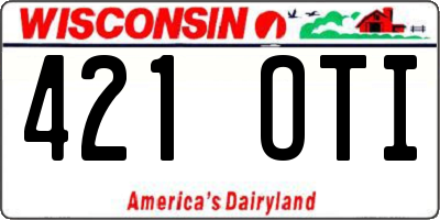 WI license plate 421OTI