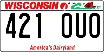 WI license plate 421OUO