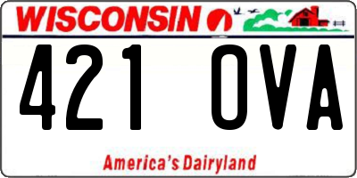 WI license plate 421OVA