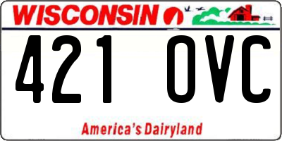 WI license plate 421OVC