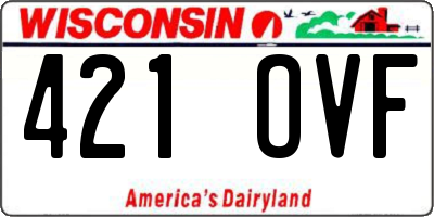 WI license plate 421OVF