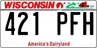 WI license plate 421PFH
