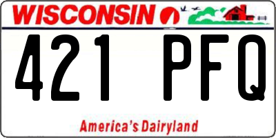WI license plate 421PFQ