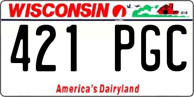 WI license plate 421PGC