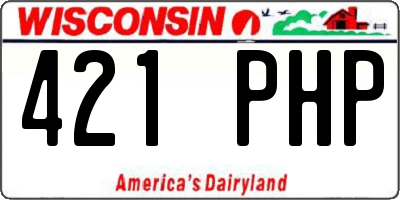 WI license plate 421PHP