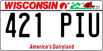 WI license plate 421PIU