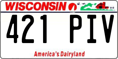 WI license plate 421PIV