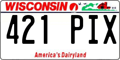 WI license plate 421PIX