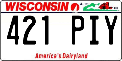 WI license plate 421PIY