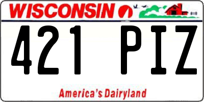 WI license plate 421PIZ