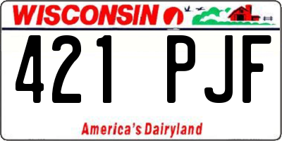 WI license plate 421PJF