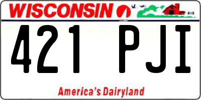 WI license plate 421PJI