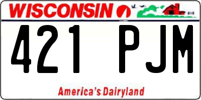 WI license plate 421PJM