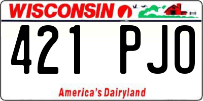 WI license plate 421PJO