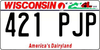 WI license plate 421PJP