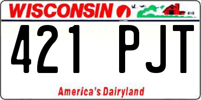 WI license plate 421PJT