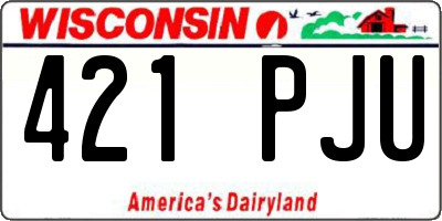 WI license plate 421PJU