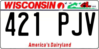 WI license plate 421PJV