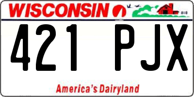 WI license plate 421PJX
