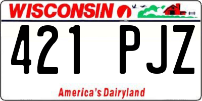 WI license plate 421PJZ