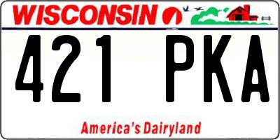 WI license plate 421PKA