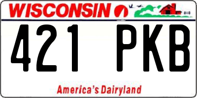 WI license plate 421PKB