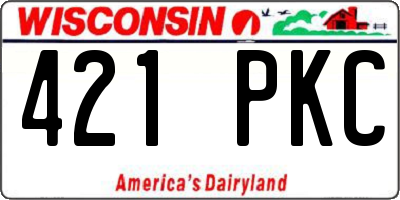 WI license plate 421PKC