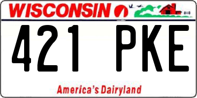 WI license plate 421PKE