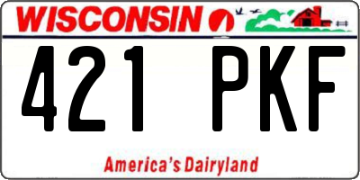 WI license plate 421PKF