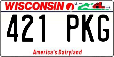 WI license plate 421PKG
