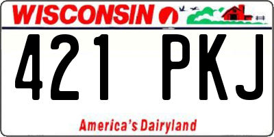 WI license plate 421PKJ