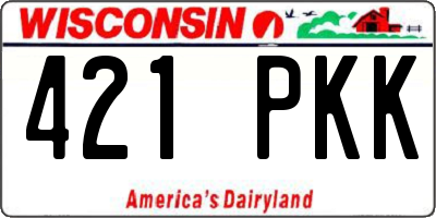 WI license plate 421PKK