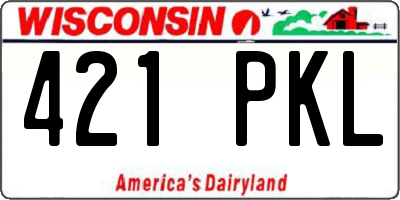 WI license plate 421PKL