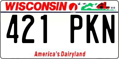 WI license plate 421PKN
