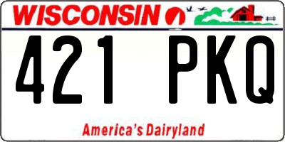 WI license plate 421PKQ