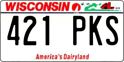WI license plate 421PKS