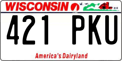 WI license plate 421PKU