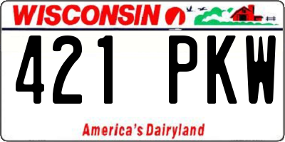 WI license plate 421PKW