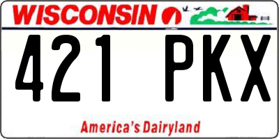 WI license plate 421PKX