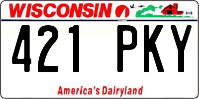 WI license plate 421PKY