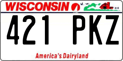 WI license plate 421PKZ