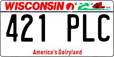 WI license plate 421PLC