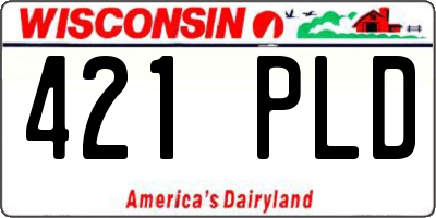 WI license plate 421PLD