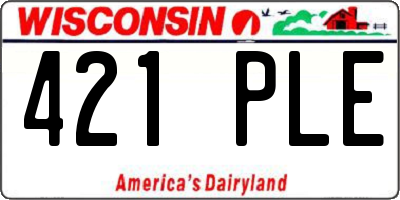 WI license plate 421PLE
