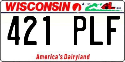WI license plate 421PLF