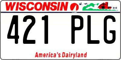 WI license plate 421PLG