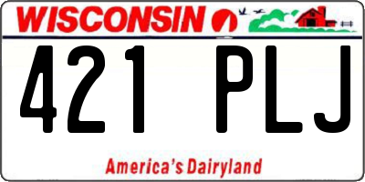 WI license plate 421PLJ