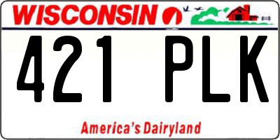 WI license plate 421PLK