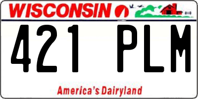 WI license plate 421PLM